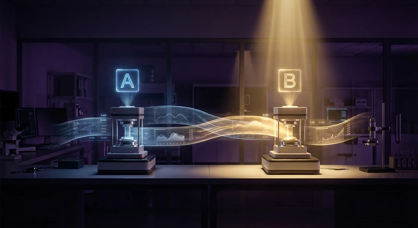 A/B testing comparison visualization