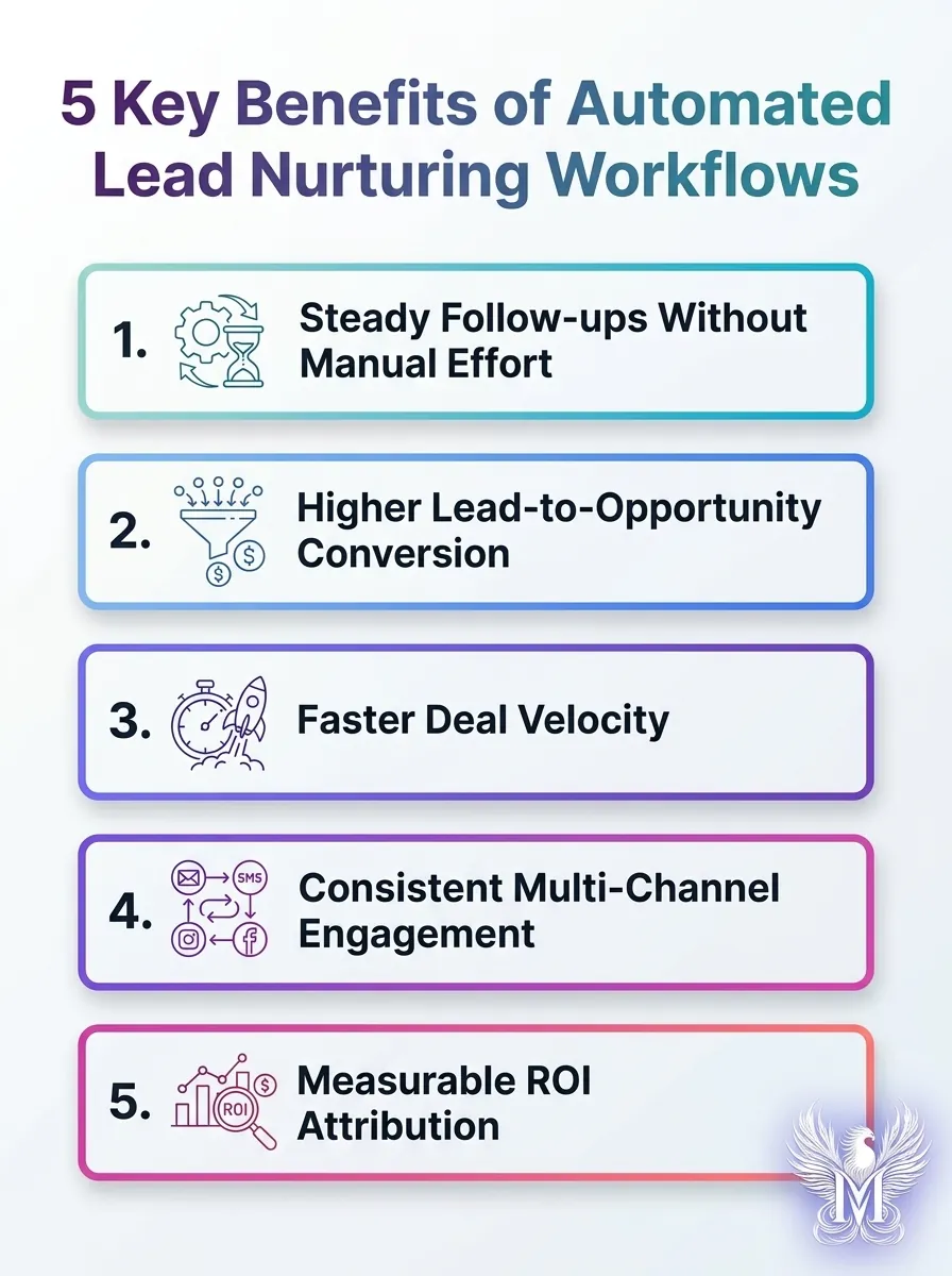 Infographic: Maximize Your ROI with Automated Lead Nurturing Workflows - 5 key benefits