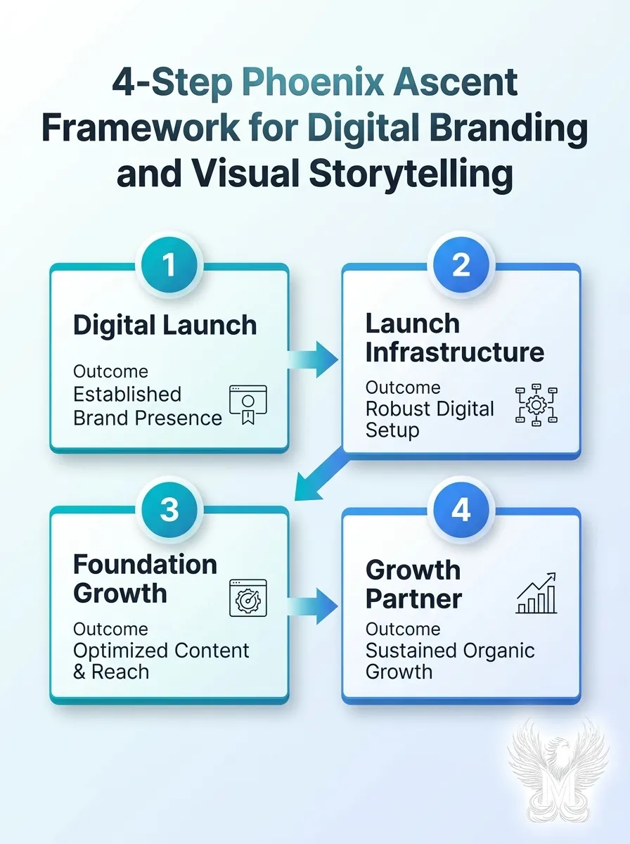 4-Step Phoenix Ascent Framework for digital branding and visual storytelling